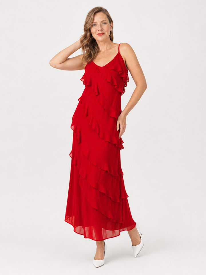 Edda | Maxikleid mit gestuften Volants – Ansicht 04