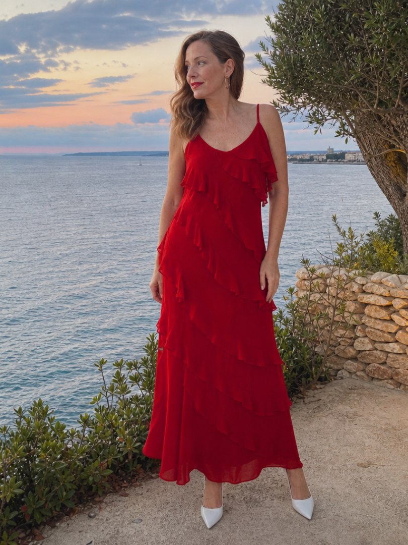 Edda | Maxikleid mit gestuften Volants – Ansicht 06
