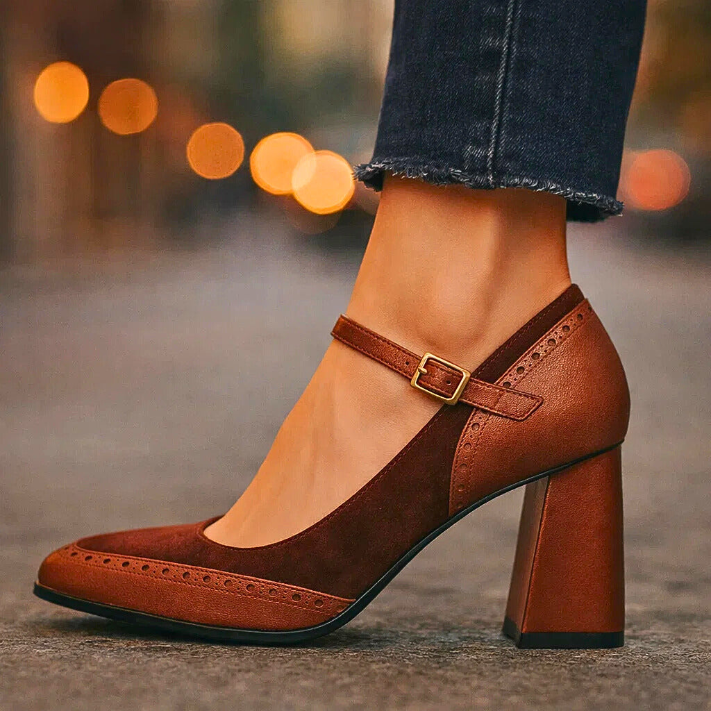 Felizitas | Mary-Jane-Pumps mit Blockabsatz &amp; Riemen – Ansicht 01