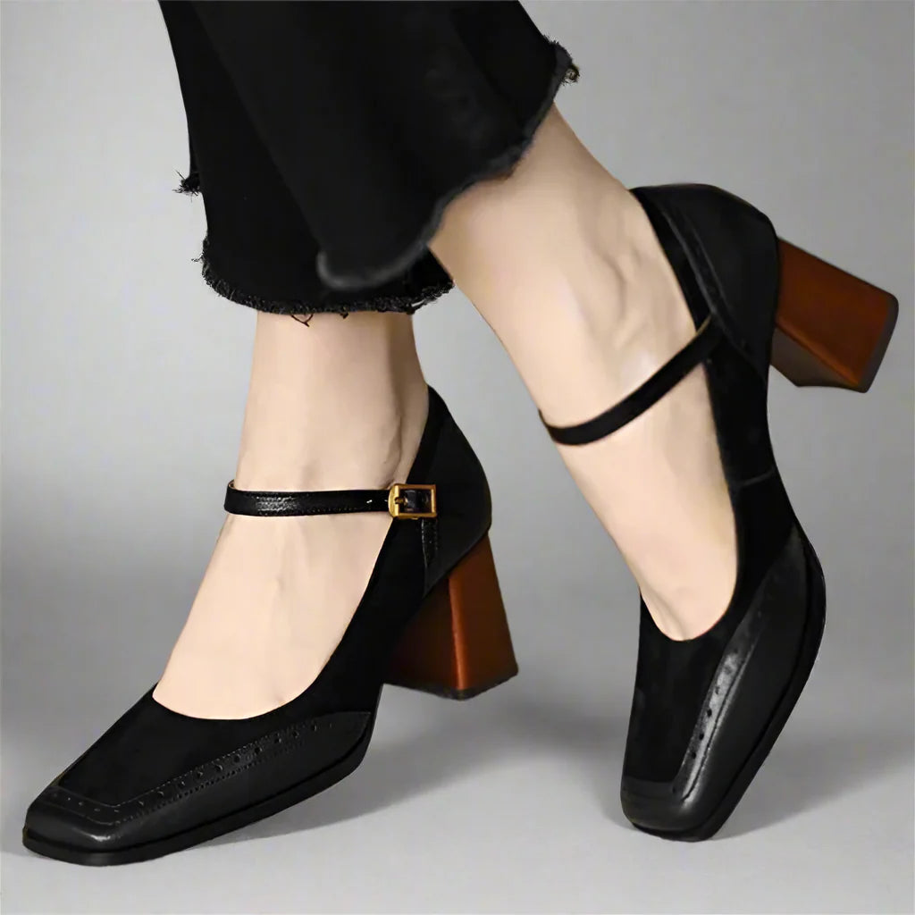 Felizitas | Mary-Jane-Pumps mit Blockabsatz &amp; Riemen – Ansicht 09