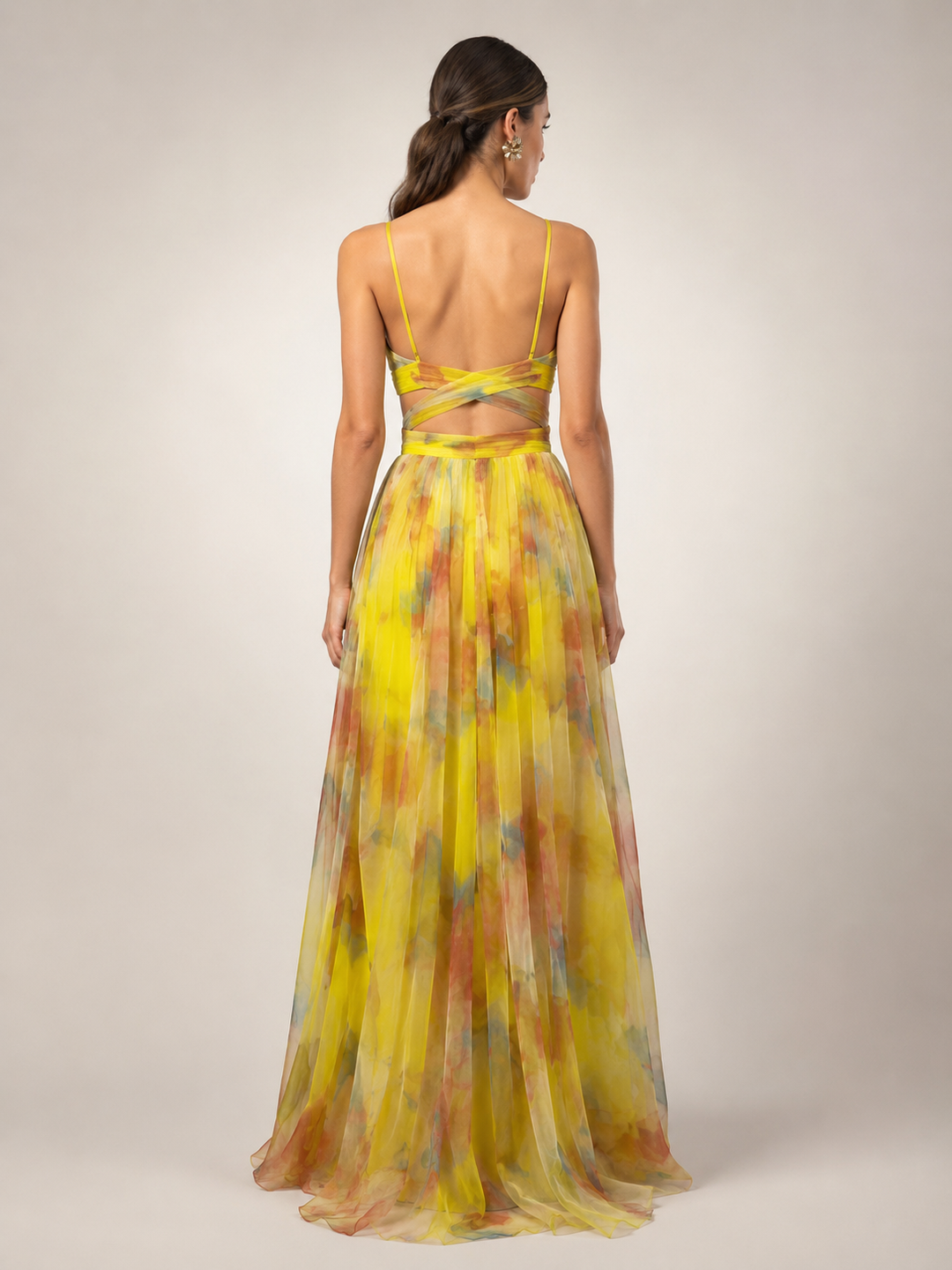 Aurelia | Tüll-Abendkleid mit Aquarell-Print