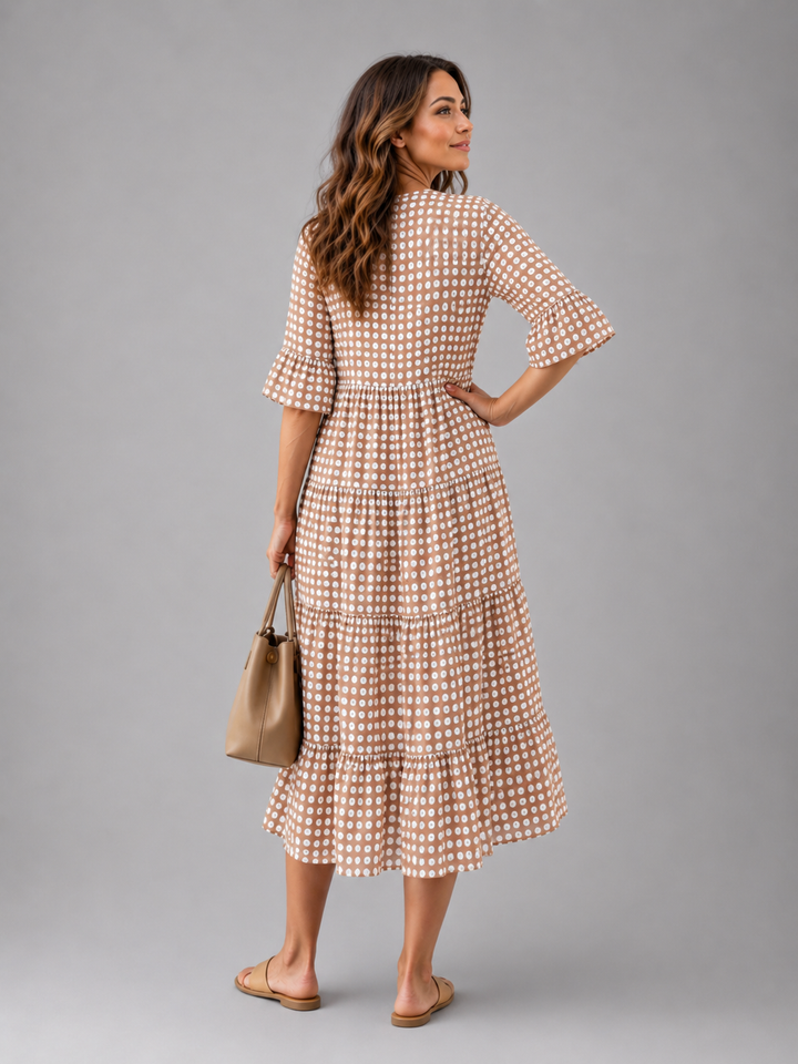 Sabine | Midikleid mit Polka-Dot-Muster