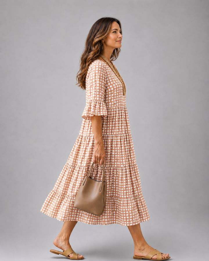 Sabine | Midikleid mit Polka-Dot-Muster