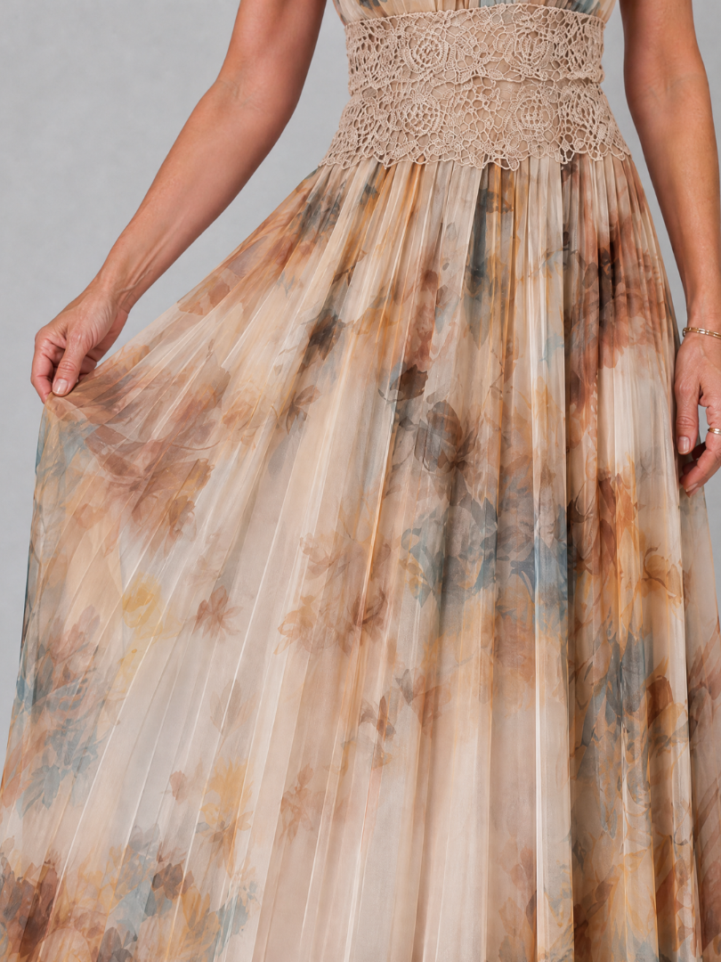 Hildegard Halsträger-Maxikleid mit Spitzentaille – Ansicht 03