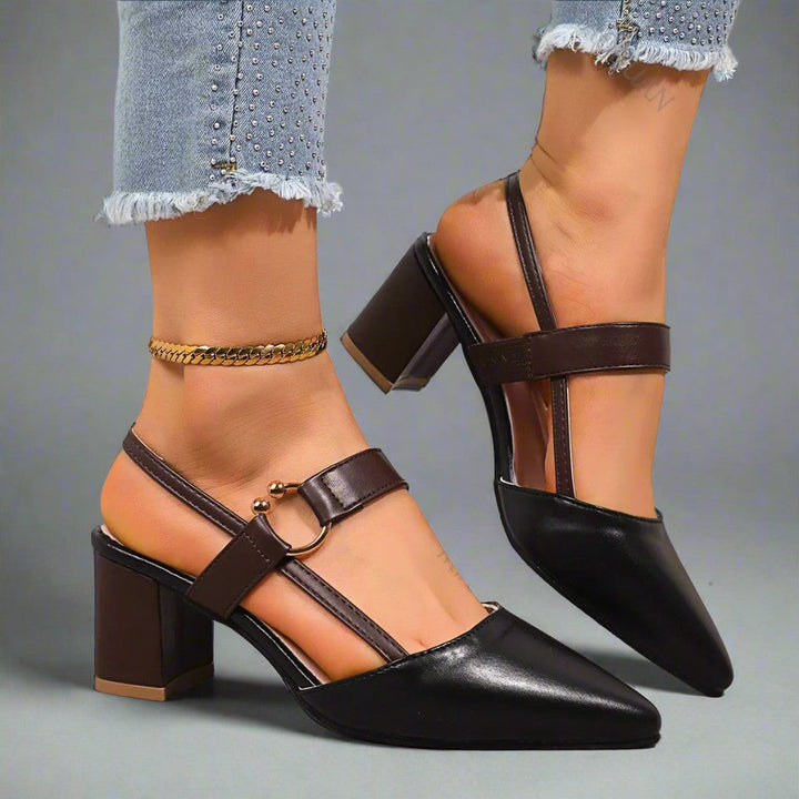 Ingeborg | Spitze Slingback-Pumps mit Blockabsatz – Ansicht 09
