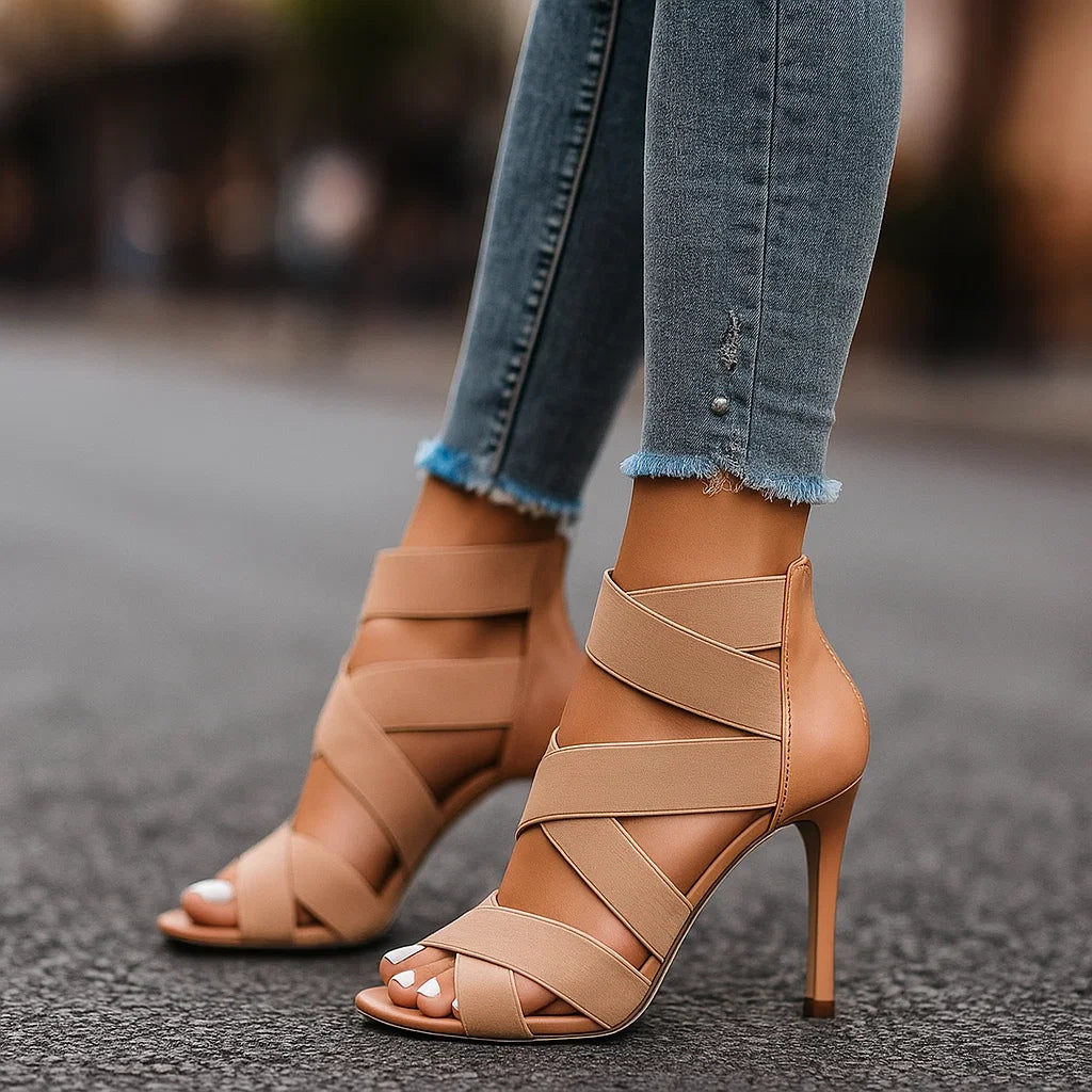 Kunhilde | Offene Gladiator-Sandalette mit Stiletto-Absatz – Ansicht 06