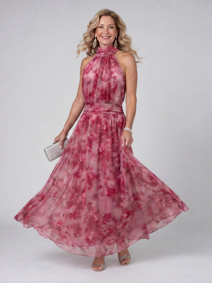 Lieselotte Weiches Halsträger-Midikleid – Ansicht 02