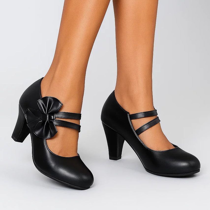 Margarete | Mary-Jane-Pumps mit Blockabsatz &amp; Schleife – Ansicht 11