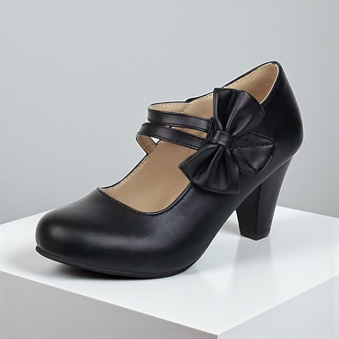 Margarete | Mary-Jane-Pumps mit Blockabsatz &amp; Schleife – Ansicht 15