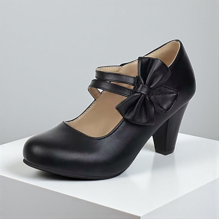 Margarete | Mary-Jane-Pumps mit Blockabsatz &amp; Schleife – Ansicht 15
