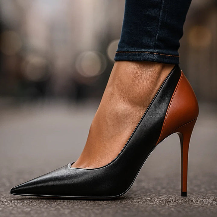 Ottilie | Spitze Stiletto-Pumps im Colorblocking-Design – Ansicht 03