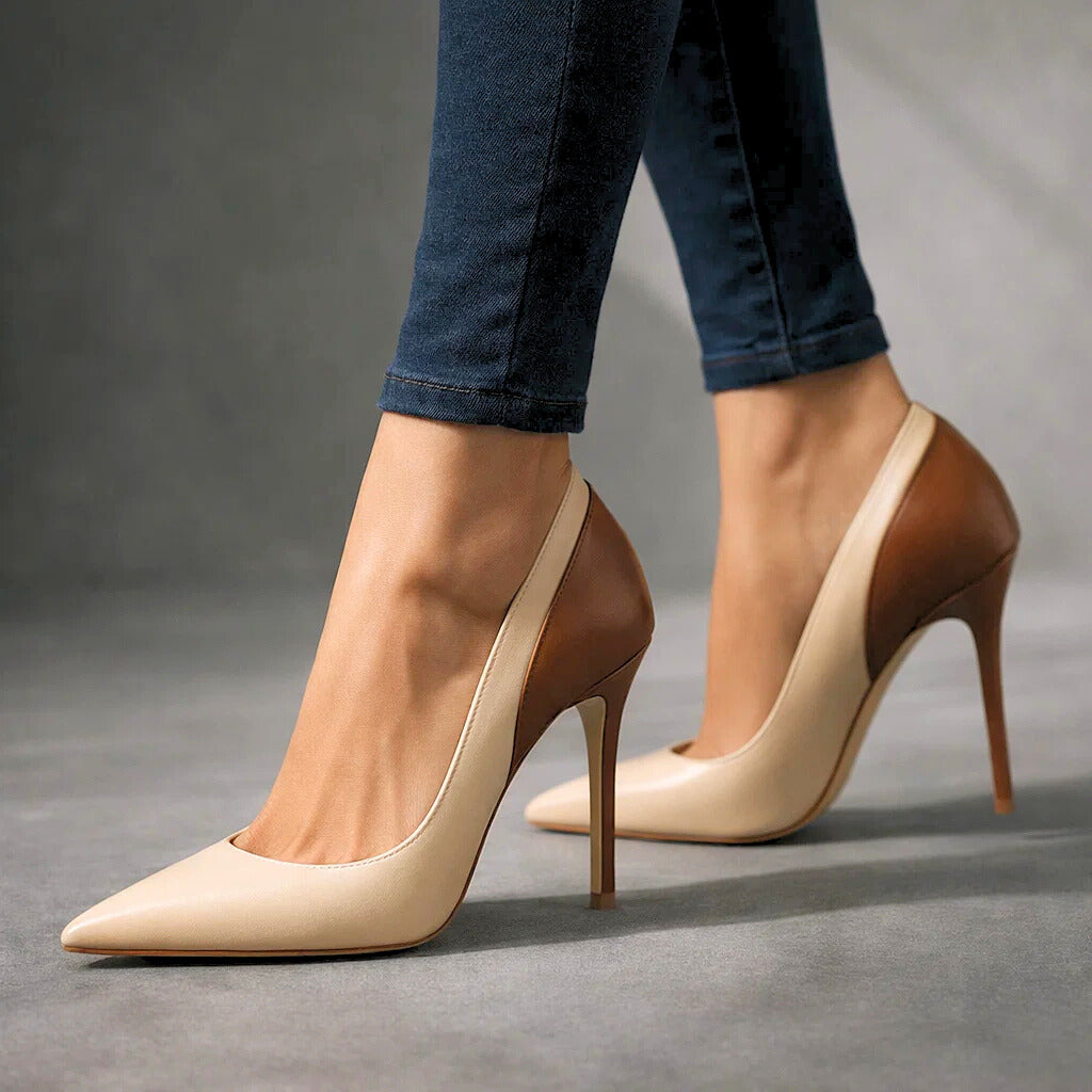 Ottilie | Spitze Stiletto-Pumps im Colorblocking-Design – Ansicht 06
