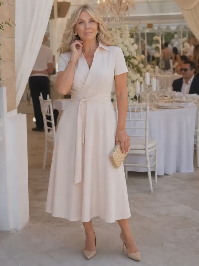 Ottilie | Midikleid mit Kragen und Wickeloptik