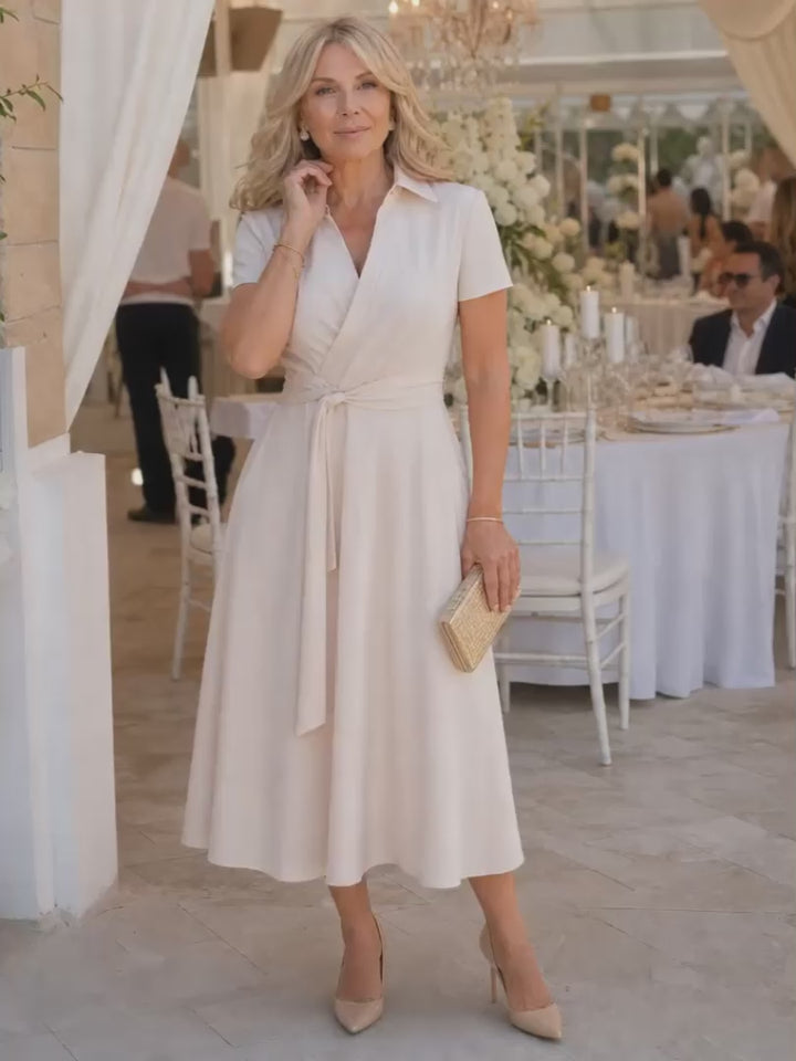 Ottilie | Midikleid mit Kragen und Wickeloptik