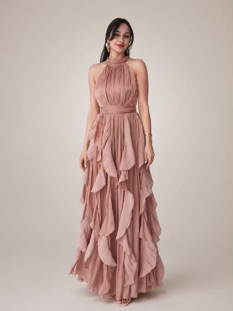 Sidonie | Halterneck Maxikleid im A-Linien-Schnitt