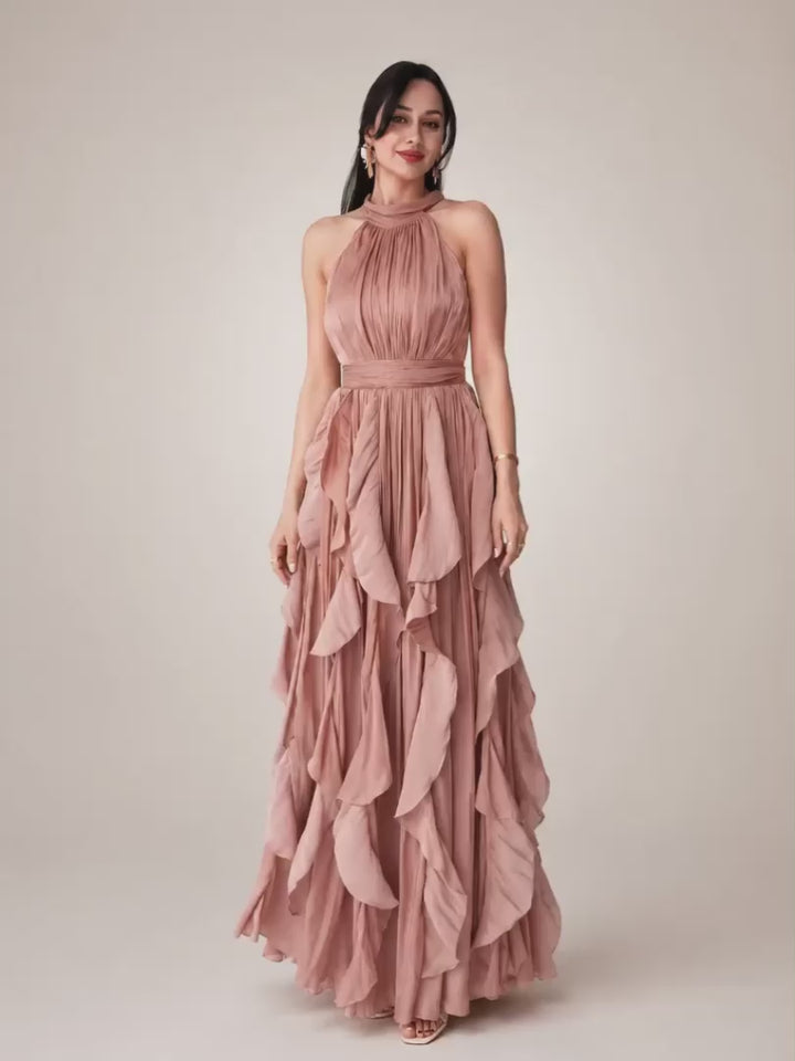 Sidonie | Halterneck Maxikleid im A-Linien-Schnitt