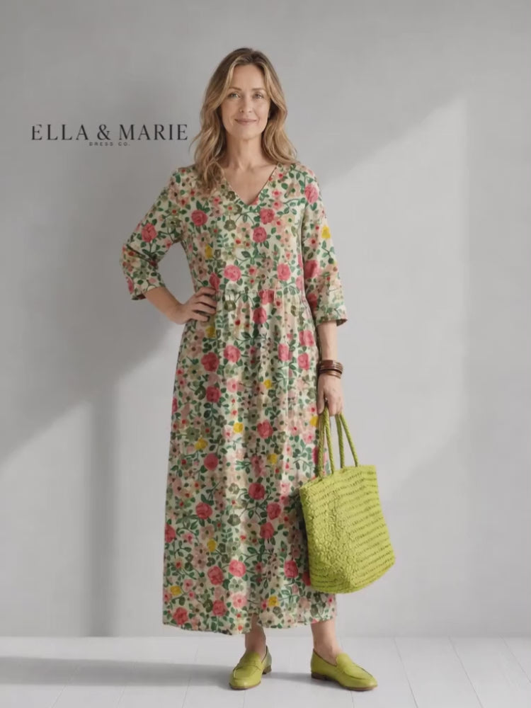 Waltraud | Midi-jurk met bloemenprint