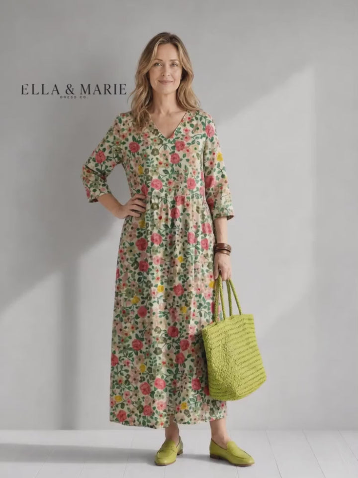 Waltraud | Midi-jurk met bloemenprint