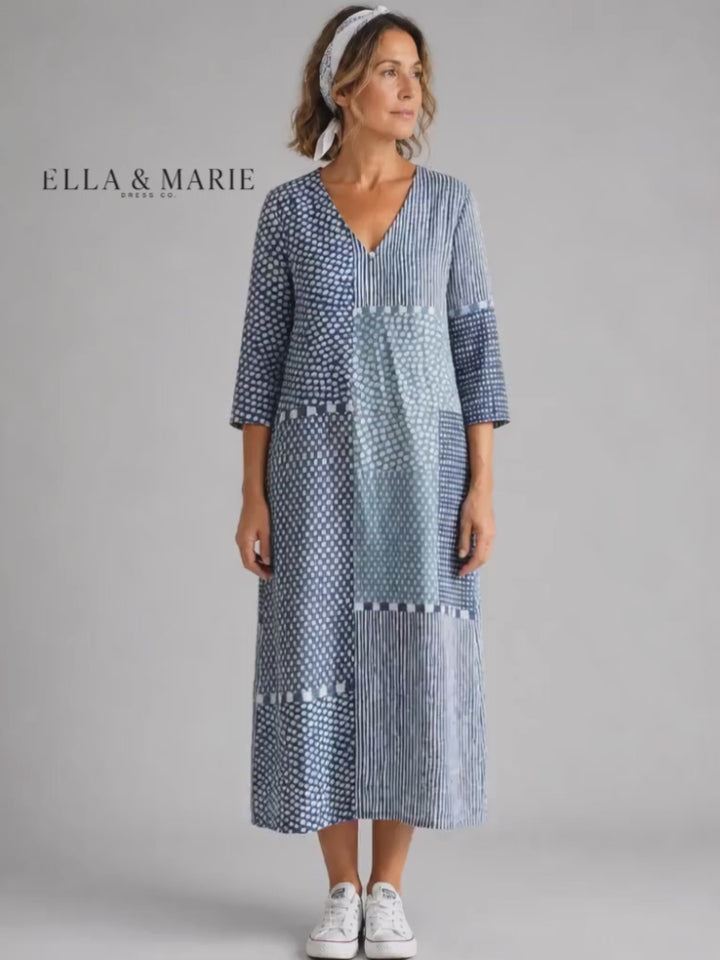 Doris | Patchwork Midi-Kleid