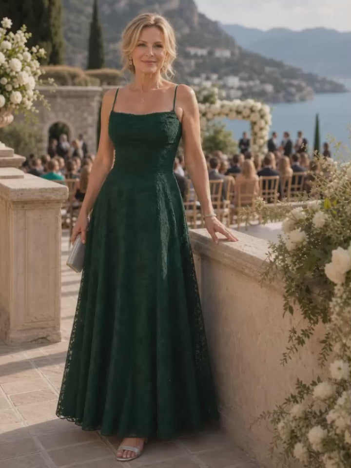 Liane | Maxikleid aus Spitze mit Spaghettiträgern