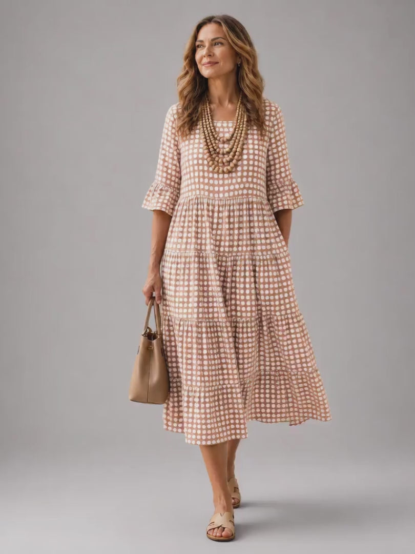 Sabine | Midikleid mit Polka-Dot-Muster