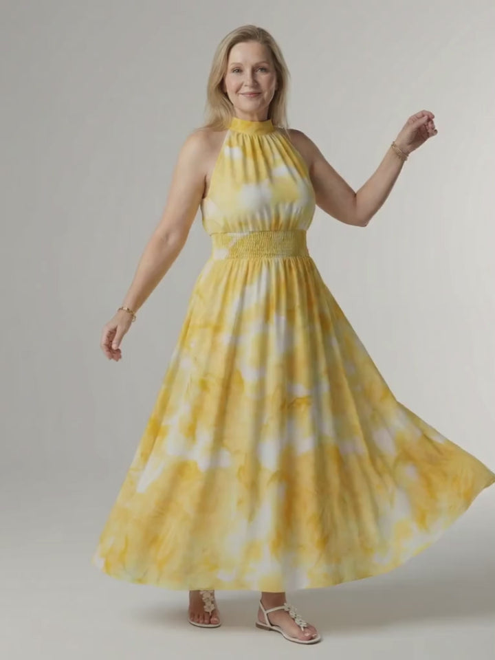 Gisela | Neckholder-Midikleid mit Rüschen in 4 Farben