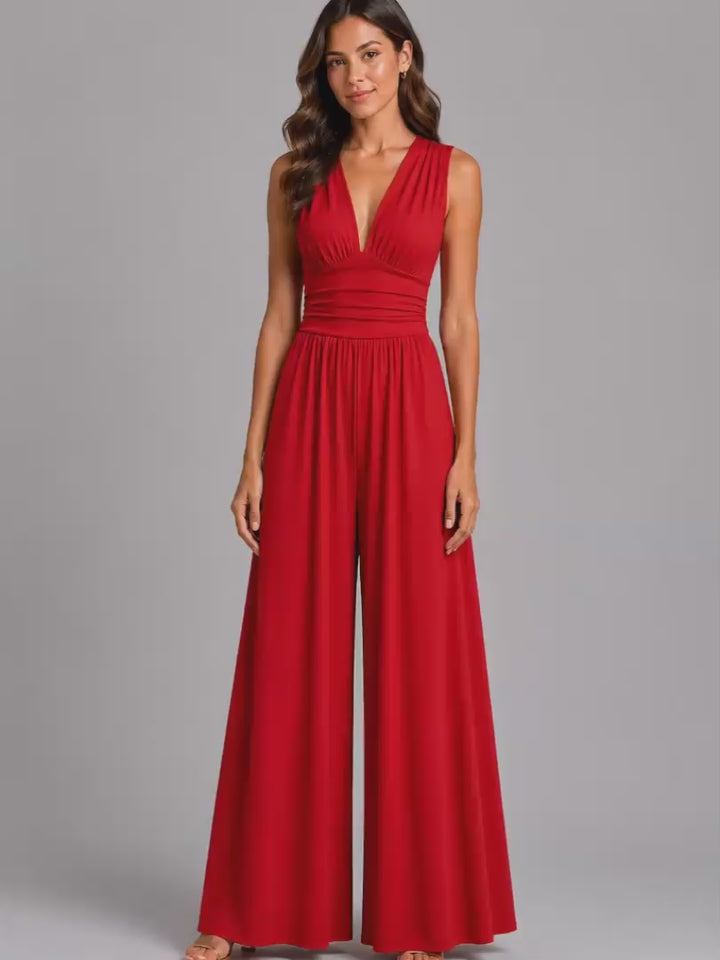 Mia | Ärmelloser Wide-Leg-Jumpsuit