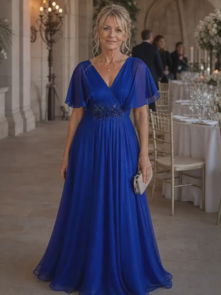 Xenia | Fließendes Maxikleid mit V-Ausschnitt