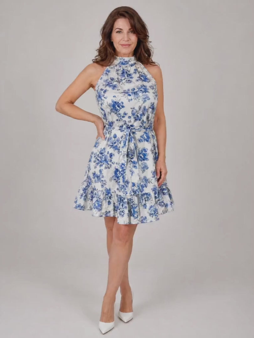 Valentina – Neckholder-Kleid mit Volantsaum