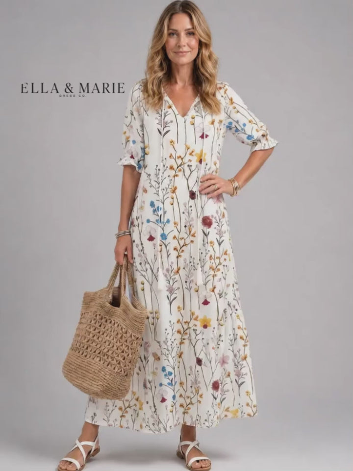 Manuela | Botanisches Midi-Kleid