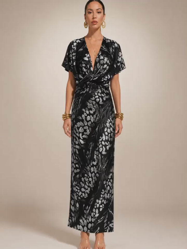 Stella | Maxikleid mit abstraktem Muster