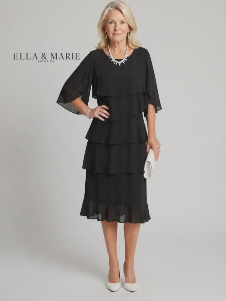 Clara | Midi-jurk met laagjeslook