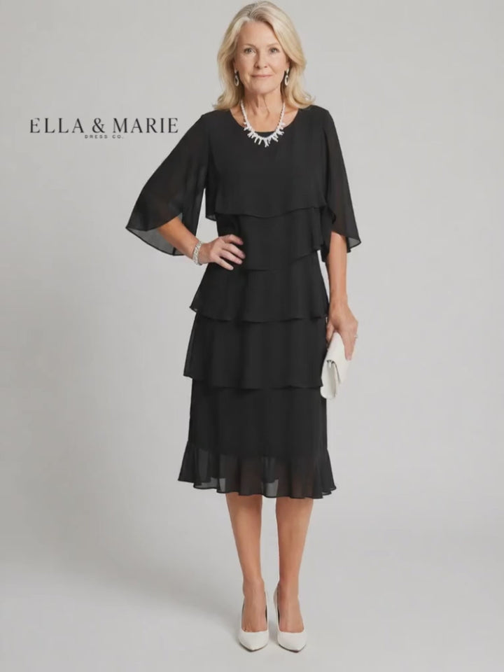 Clara | Midi-jurk met laagjeslook