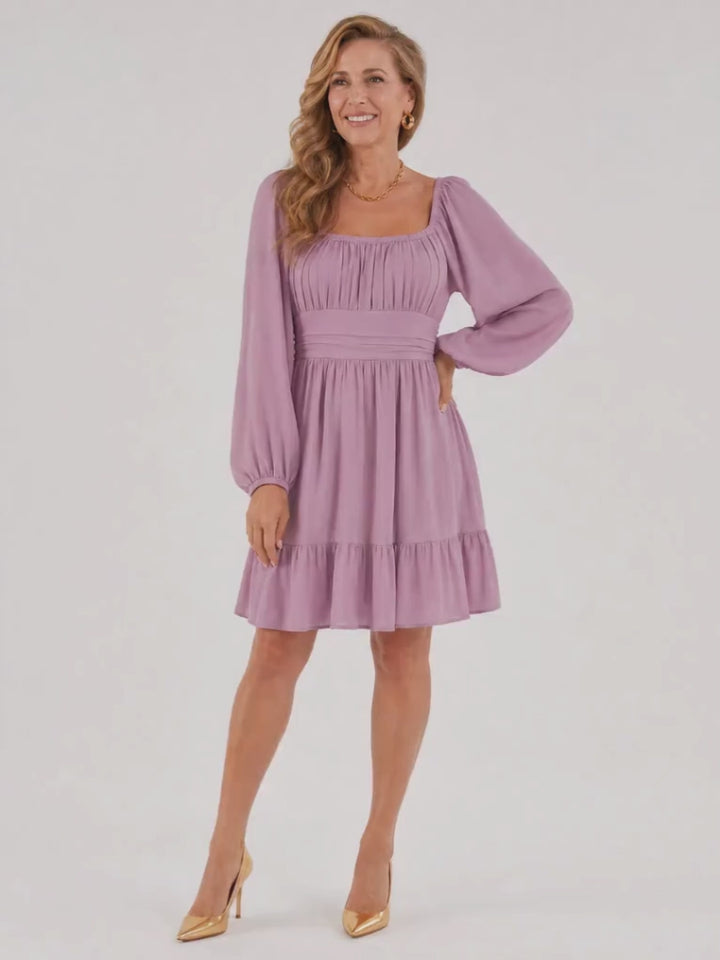 Cornelia – Langarmkleid mit Volantsaum