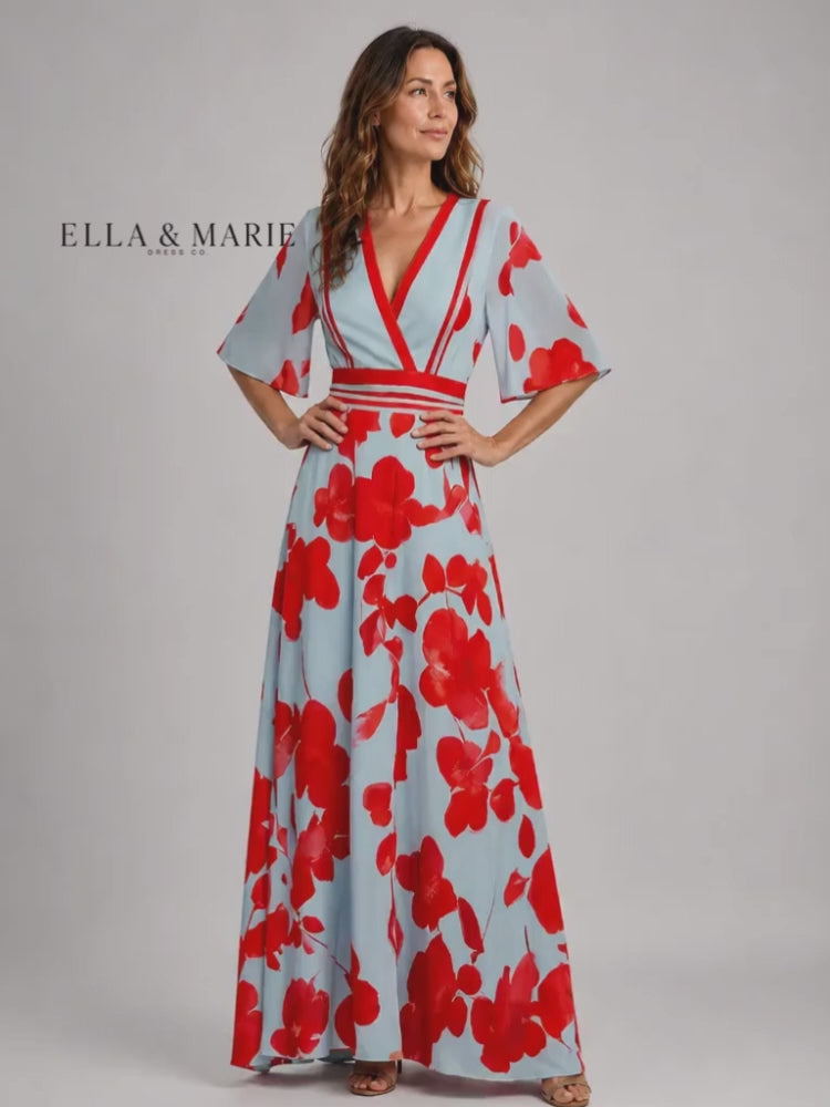 Isabell | Maxi-jurk met V-hals