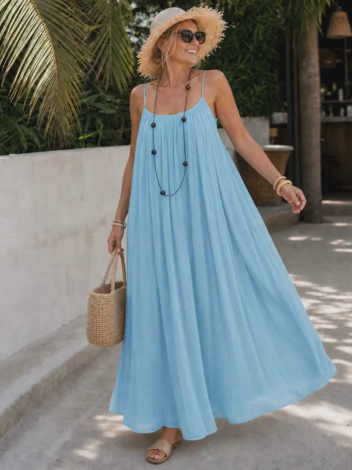 Amener | Fließendes Ärmelloses Midikleid mit Trägern
