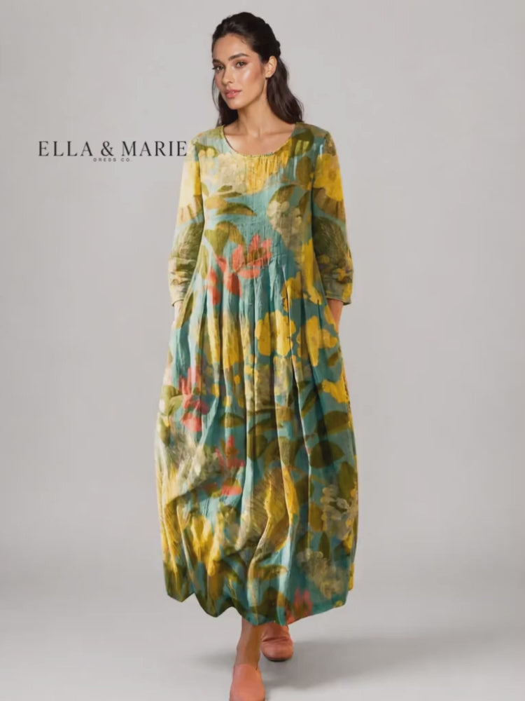 Heike | Kleid aus bemalter Leinwand