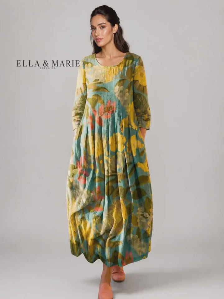 Heike | Kleid aus bemalter Leinwand
