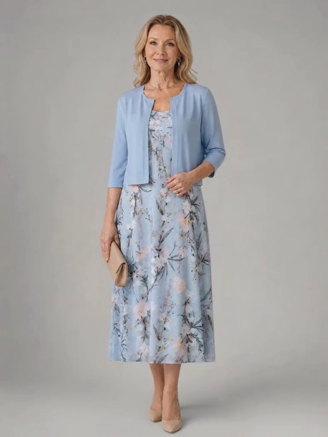 Marlene | Florales Midikleid mit Kurzjacke