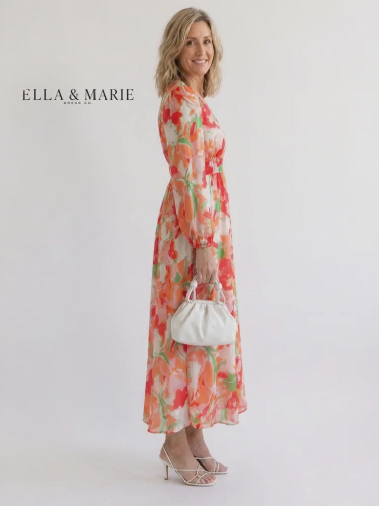Marie | Bloemen maxi-jurk