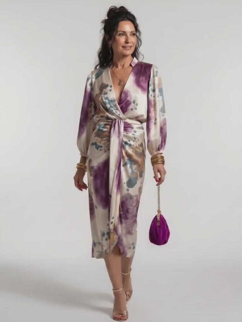 Marlies | Wickelmidikleid mit Bindegürtel