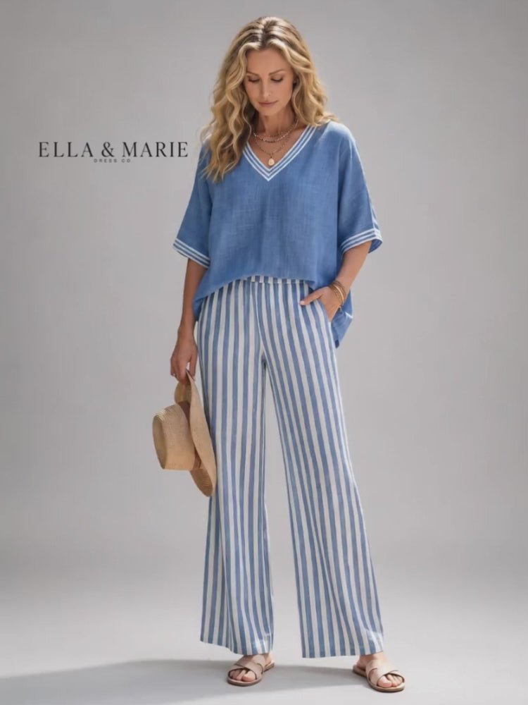 Elara | Contrast-set met V-hals