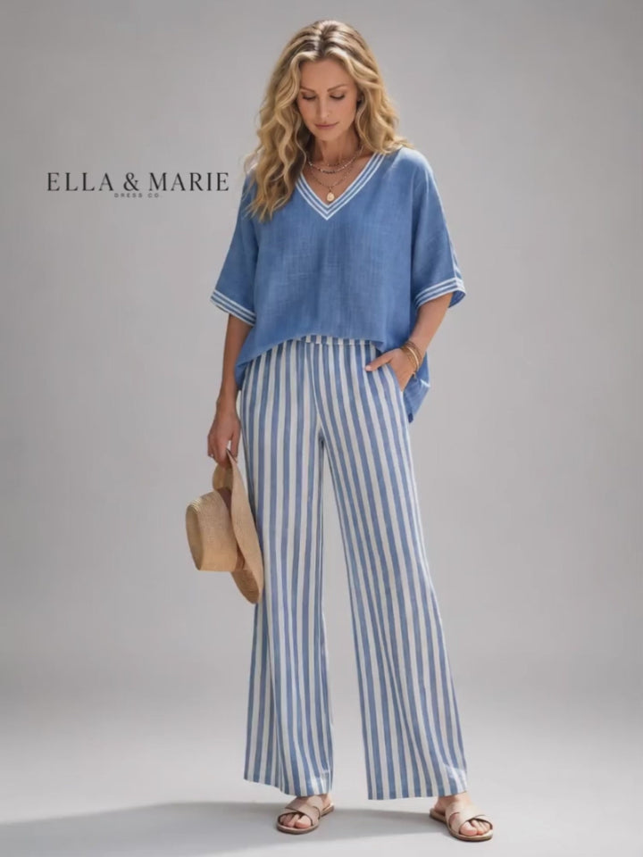 Elara | Contrast-set met V-hals