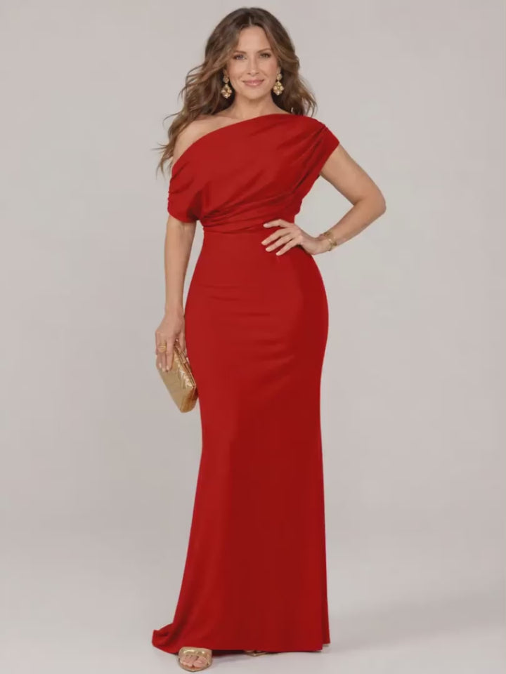 Carmen | One-Shoulder-Abendkleid mit fließendem Rock