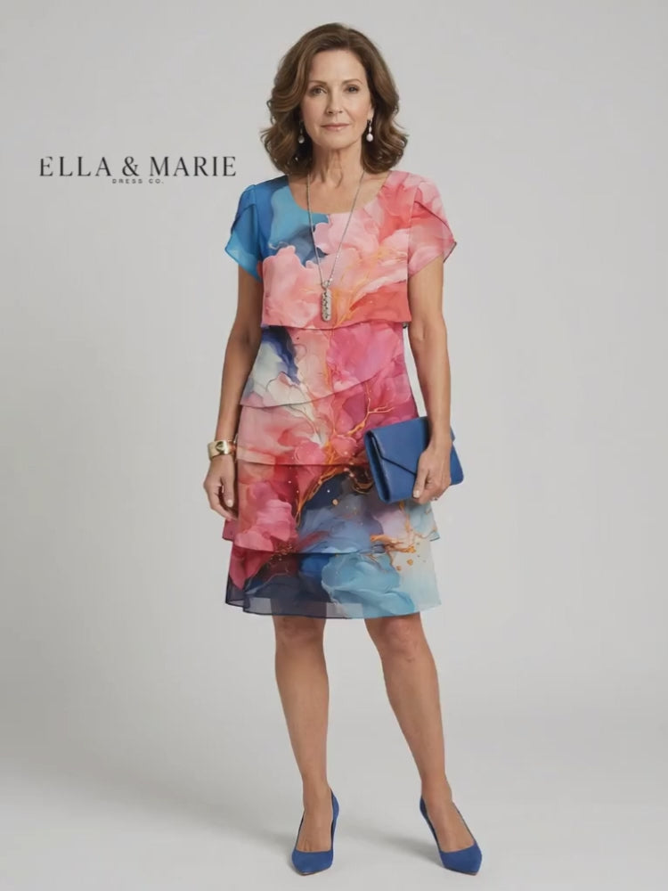 Theresa | Marmeren midi-jurk