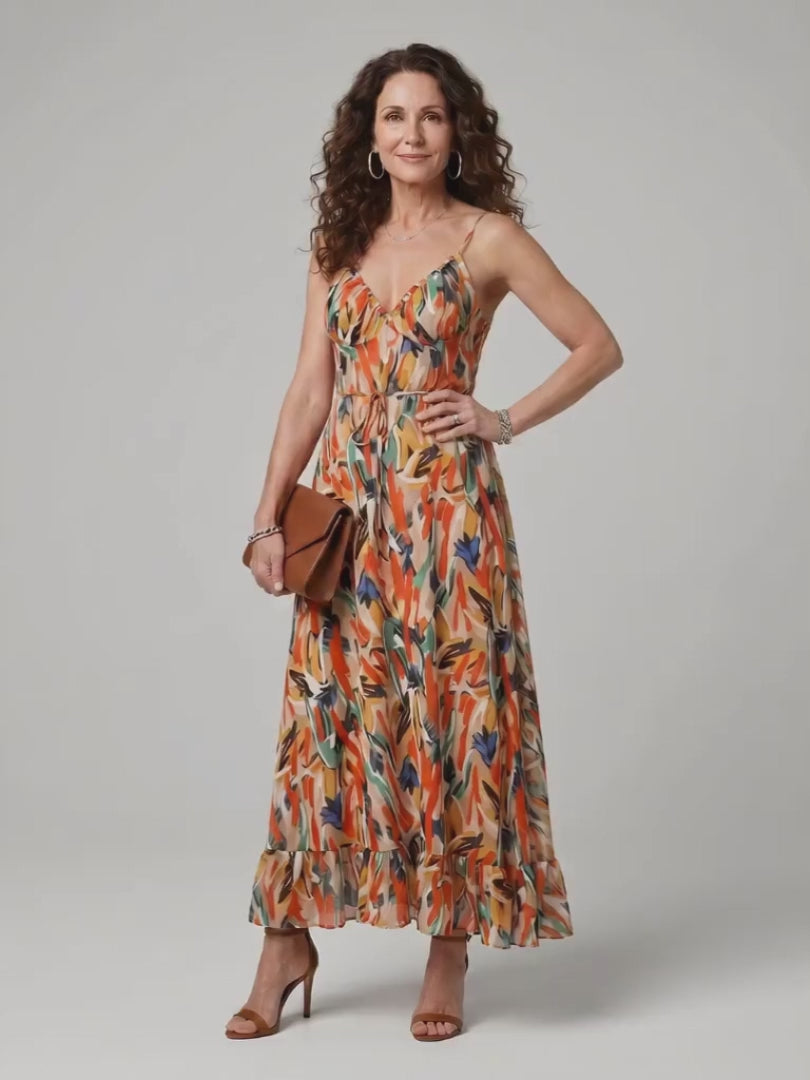 Dorothea | Midikleid mit Spaghettiträgern