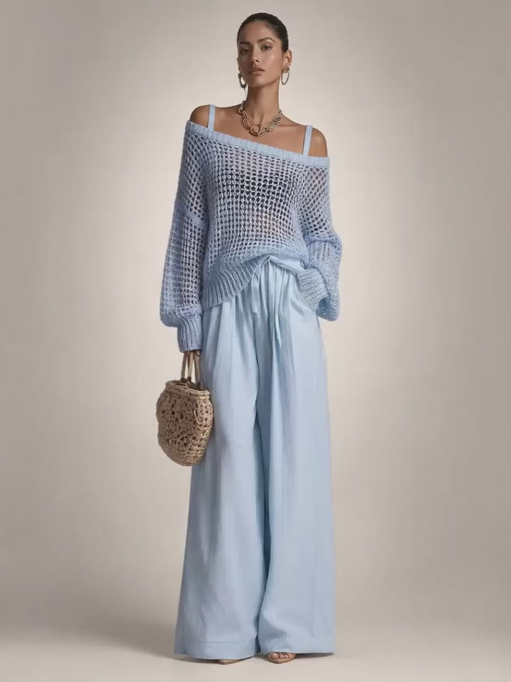 Herta | Off-Shoulder Zweiteiler-Set mit weiter Hose