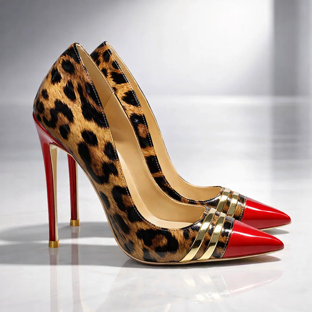 Roswitha | Spitze Stiletto-Pumps im Leopardprint – Ansicht 05