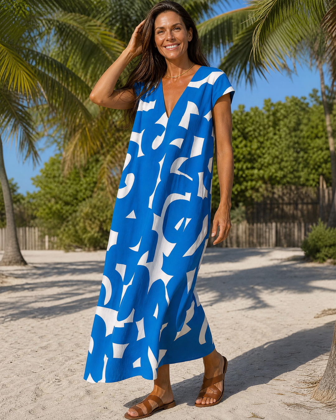 Emma | Gemustertes Midi-Kleid – Bild 8
