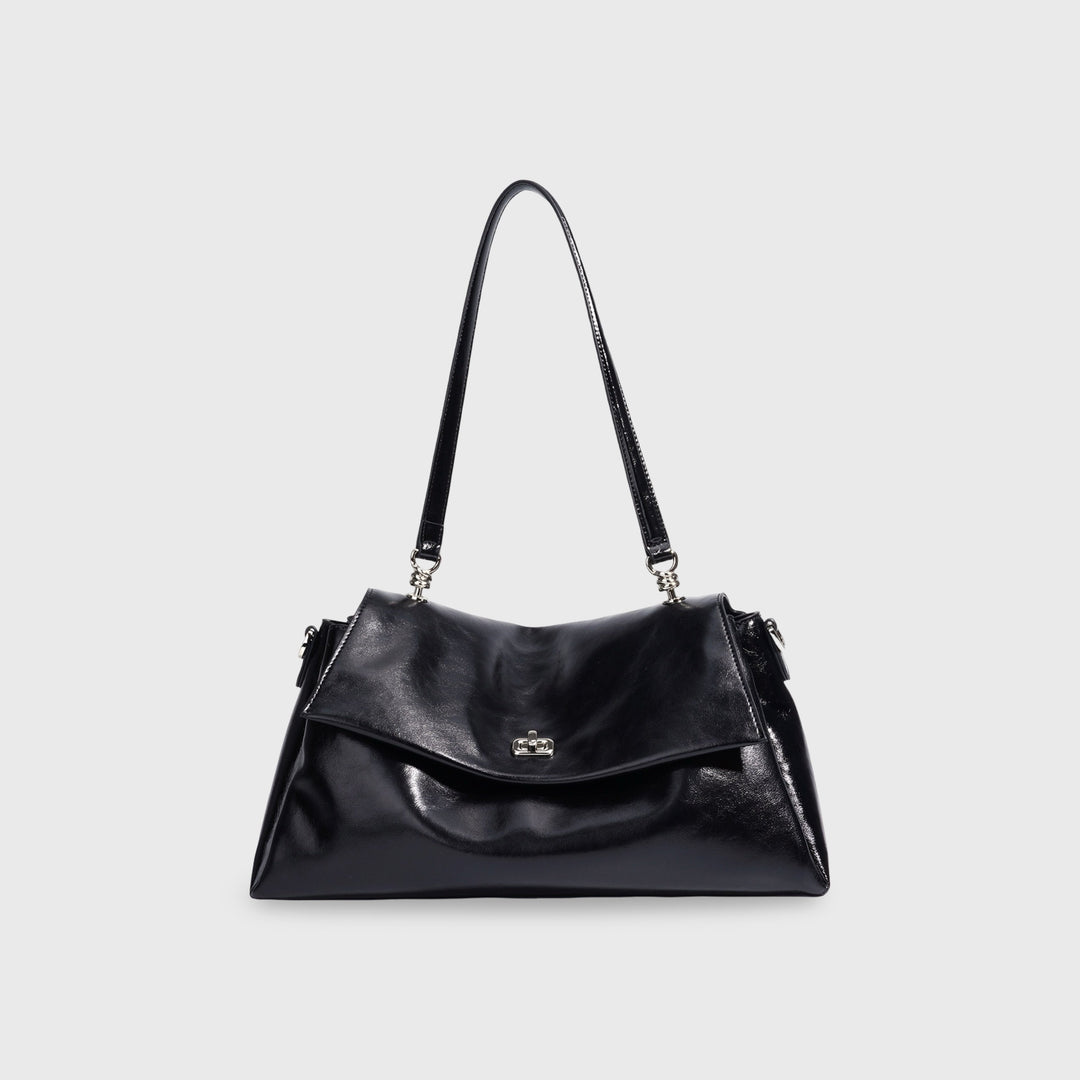 Wilhelmina | Echtleder-Tasche mit Glanzfinish – Ansicht 01
